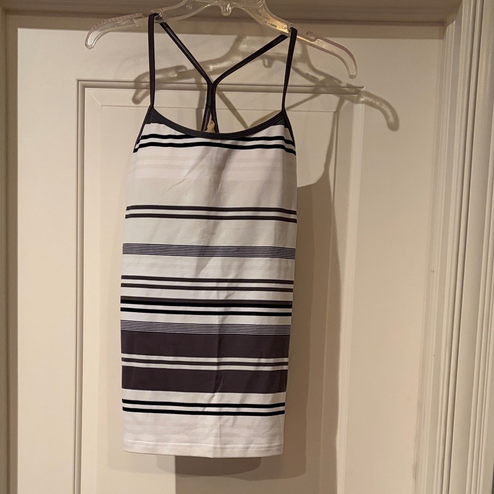 lululemon athletica Striped Tank Top - Black and White